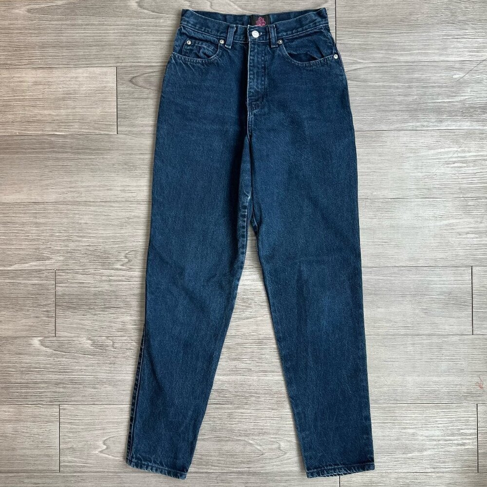 Vintage 80s Sassoon High Waisted Dark Wash Tapered Leg Mom Jeans Size 6 / 26"